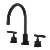 Convergent Two-Handle 3-Hole Deck Mount Widespread Bathroom Faucet with Knurled Handle and Brass Pop-Up