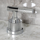 Convergent Two-Handle 3-Hole Deck Mount Widespread Bathroom Faucet with Knurled Handle and Brass Pop-Up