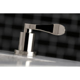 NuWave Two-Handle 3-Hole Deck Mount Widespread Bathroom Faucet with Brass Pop-Up Drain