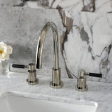 Kaiser Two-Handle 3-Hole Deck Mount Widespread Bathroom Faucet with Brass Pop-Up Drain