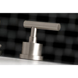 Manhattan Two-Handle 3-Hole Deck Mount Widespread Bathroom Faucet with Brass Pop-Up Drain