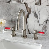 Kaiser Two-Handle 3-Hole Deck Mount Widespread Bathroom Faucet with Brass Pop-Up Drain