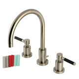 Kaiser Two-Handle 3-Hole Deck Mount Widespread Bathroom Faucet with Brass Pop-Up Drain