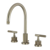 Convergent Two-Handle 3-Hole Deck Mount Widespread Bathroom Faucet with Knurled Handle and Brass Pop-Up