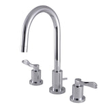 Two-Handle 3-Hole Deck Mount Widespread Bathroom Faucet with Brass Pop-Up Drain