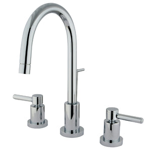 Concord Two-Handle 3-Hole Deck Mount Widespread Bathroom Faucet with Brass Pop-Up Drain