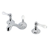 Two-Handle 3-Hole Deck Mount Widespread Bathroom Faucet with Retail Pop-Up Drain