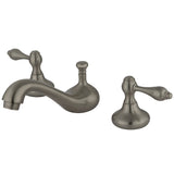 Two-Handle 3-Hole Deck Mount Widespread Bathroom Faucet with Retail Pop-Up Drain