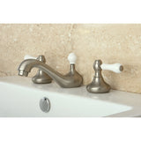 Two-Handle 3-Hole Deck Mount Widespread Bathroom Faucet with Retail Pop-Up Drain