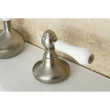 Two-Handle 3-Hole Deck Mount Widespread Bathroom Faucet with Retail Pop-Up Drain