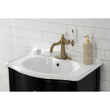 Nautical One-Handle 1-Hole Bathroom Faucet with Deck Plate and Push Pop-Up Drain