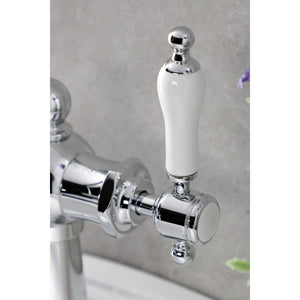 Nautical One-Handle 1-Hole Bathroom Faucet with Deck Plate and Push Pop-Up Drain