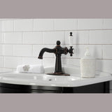 Nautical One-Handle 1-Hole Bathroom Faucet with Deck Plate and Push Pop-Up Drain