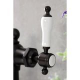 Nautical One-Handle 1-Hole Bathroom Faucet with Deck Plate and Push Pop-Up Drain