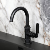 Whitaker One-Handle 1-Hole Bathroom Faucet with Deck Plate and Push Pop-Up Drain