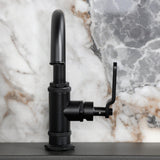 Whitaker One-Handle 1-Hole Bathroom Faucet with Deck Plate and Push Pop-Up Drain