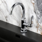 Whitaker One-Handle 1-Hole Bathroom Faucet with Deck Plate and Push Pop-Up Drain