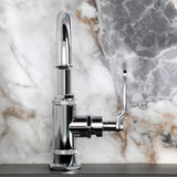 Whitaker One-Handle 1-Hole Bathroom Faucet with Deck Plate and Push Pop-Up Drain