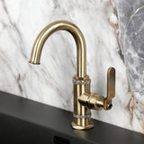 Whitaker One-Handle 1-Hole Bathroom Faucet with Deck Plate and Push Pop-Up Drain