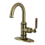 Whitaker One-Handle 1-Hole Bathroom Faucet with Deck Plate and Push Pop-Up Drain