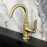 Whitaker One-Handle 1-Hole Bathroom Faucet with Deck Plate and Push Pop-Up Drain