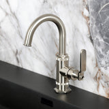 Whitaker One-Handle 1-Hole Bathroom Faucet with Deck Plate and Push Pop-Up Drain