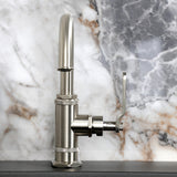 Whitaker One-Handle 1-Hole Bathroom Faucet with Deck Plate and Push Pop-Up Drain