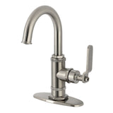 Whitaker One-Handle 1-Hole Bathroom Faucet with Deck Plate and Push Pop-Up Drain