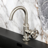 Belknap One-Handle 1-Hole Bathroom Faucet with Deck Plate and Push Pop-Up Drain