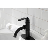 Whitaker One-Handle 1-Hole Bathroom Faucet with Deck Plate and Push Pop-Up Drain