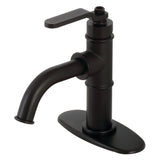 Whitaker One-Handle 1-Hole Bathroom Faucet with Deck Plate and Push Pop-Up Drain