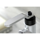 Whitaker One-Handle 1-Hole Bathroom Faucet with Deck Plate and Push Pop-Up Drain