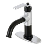 Whitaker One-Handle 1-Hole Bathroom Faucet with Deck Plate and Push Pop-Up Drain