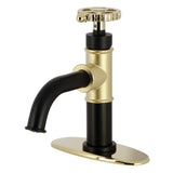 Fuller Single-Handle 1-Hole Deck Mount Bathroom Faucet with Push Pop-Up and Deck Plate