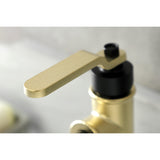 Whitaker One-Handle 1-Hole Bathroom Faucet with Deck Plate and Push Pop-Up Drain