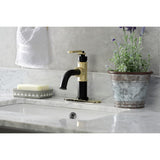 Whitaker One-Handle 1-Hole Bathroom Faucet with Deck Plate and Push Pop-Up Drain