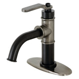 Whitaker One-Handle 1-Hole Bathroom Faucet with Deck Plate and Push Pop-Up Drain