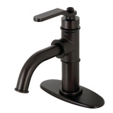 Whitaker One-Handle 1-Hole Bathroom Faucet with Deck Plate and Push Pop-Up Drain