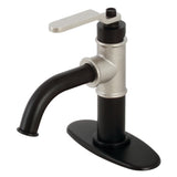 Whitaker One-Handle 1-Hole Bathroom Faucet with Deck Plate and Push Pop-Up Drain