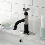 Webb Single-Handle 1-Hole Deck Mount Bathroom Faucet with Knurled Handle and Push Pop-Up Drain