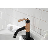 Whitaker One-Handle 1-Hole Bathroom Faucet with Deck Plate and Push Pop-Up Drain