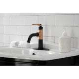 Whitaker One-Handle 1-Hole Bathroom Faucet with Deck Plate and Push Pop-Up Drain