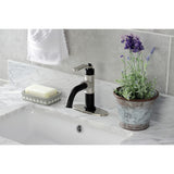 Whitaker One-Handle 1-Hole Bathroom Faucet with Deck Plate and Push Pop-Up Drain