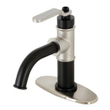 Whitaker One-Handle 1-Hole Bathroom Faucet with Deck Plate and Push Pop-Up Drain