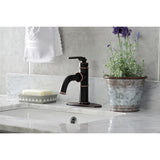 Whitaker One-Handle 1-Hole Bathroom Faucet with Deck Plate and Push Pop-Up Drain