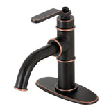 Whitaker One-Handle 1-Hole Bathroom Faucet with Deck Plate and Push Pop-Up Drain