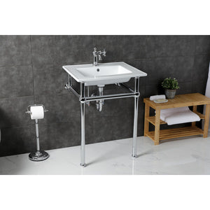 Fauceture 25-Inch Console Sink with Brass Legs (Single Faucet Hole)