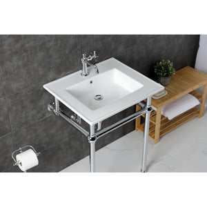 Fauceture 25-Inch Console Sink with Brass Legs (Single Faucet Hole)