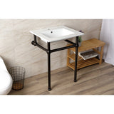 Fauceture 25-Inch Console Sink with Brass Legs (Single Faucet Hole)