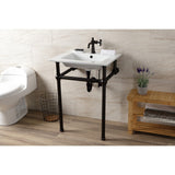 Fauceture 25-Inch Console Sink with Brass Legs (Single Faucet Hole)